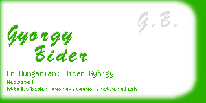 gyorgy bider business card